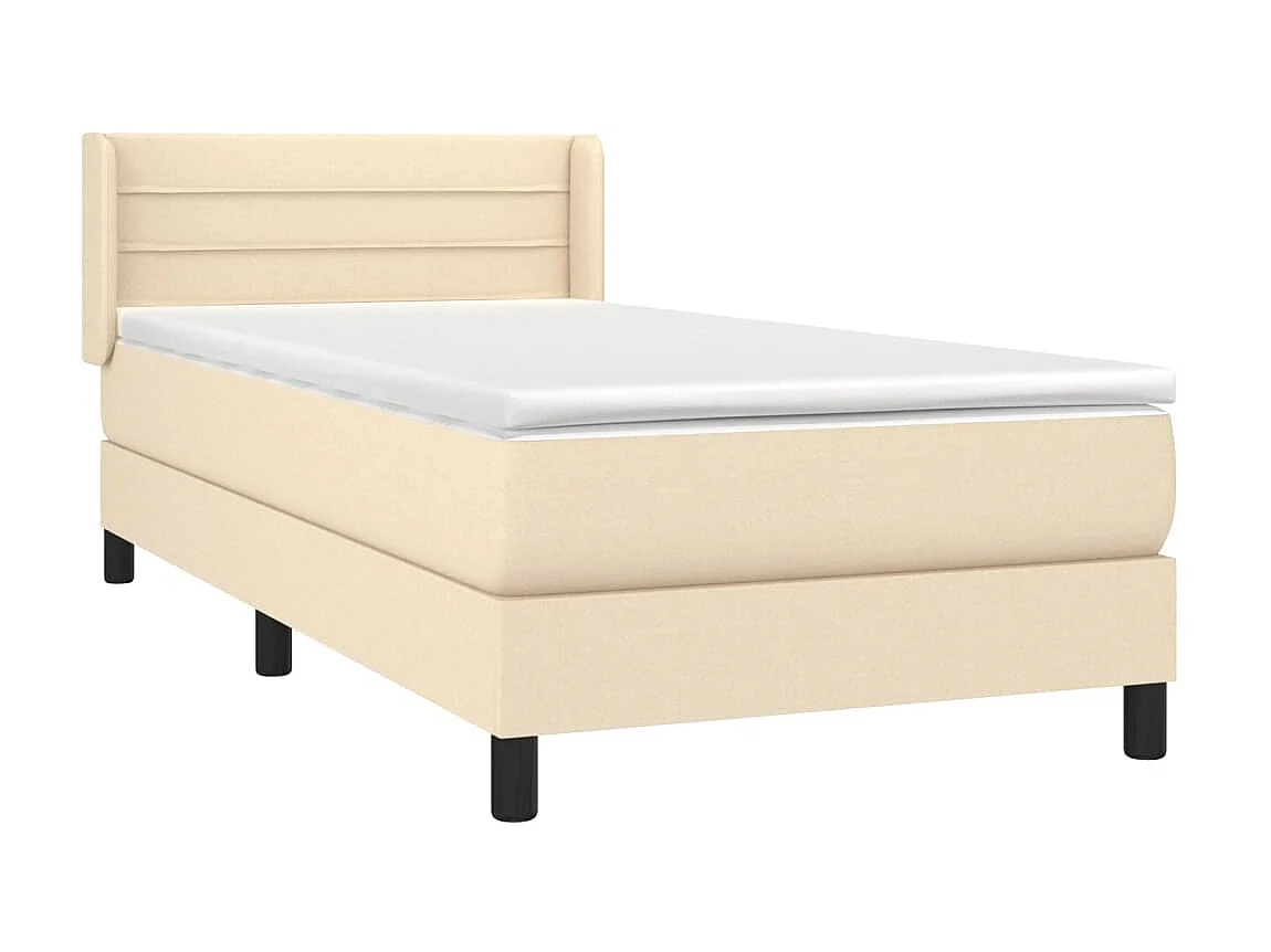 Cama continental com molas+ colchão 90x200 cm tecido cor crème PT979747