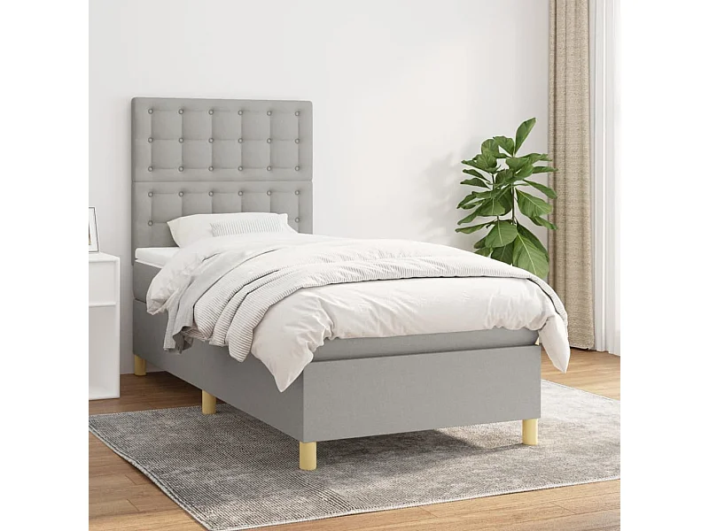 Boxspringbett mit Matratze,Bett für Schlafzimmer Hellgrau 80x200 cm Stoff -CFW73988
