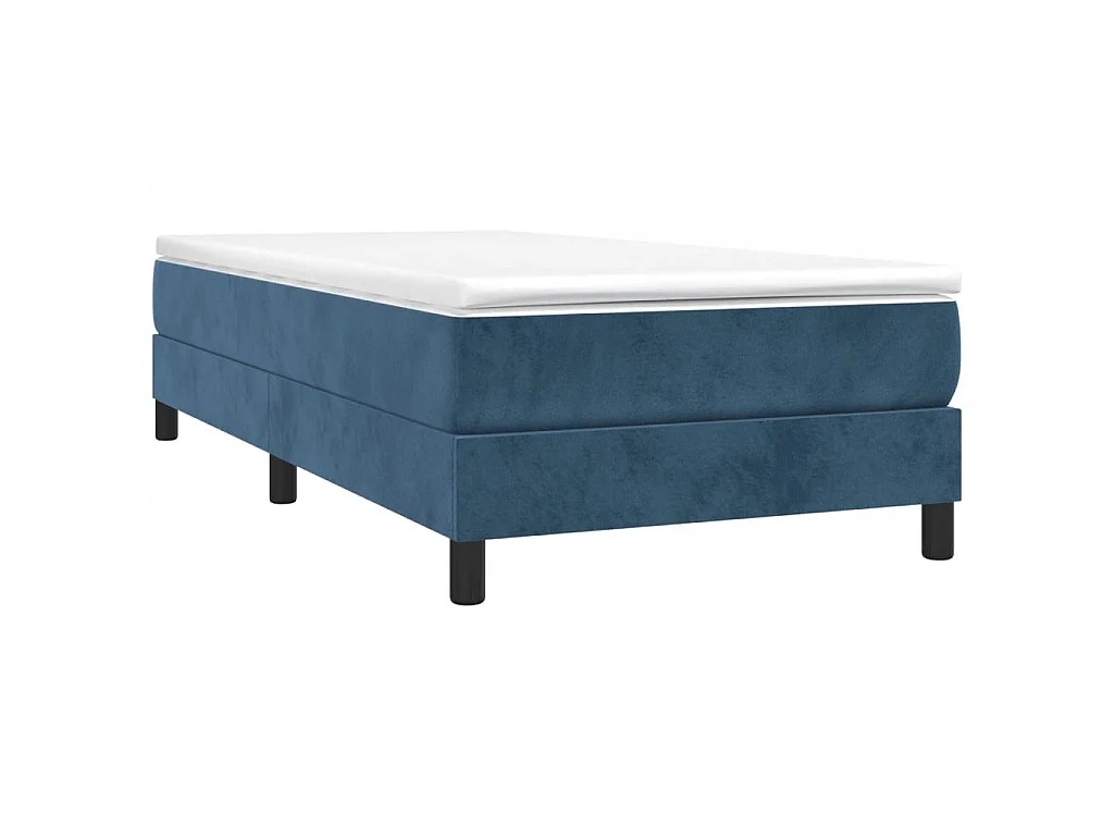 Ensemble complet boxspring - 90x190 cm + sommier tapissier + matelas Bleu foncé SRGW88998