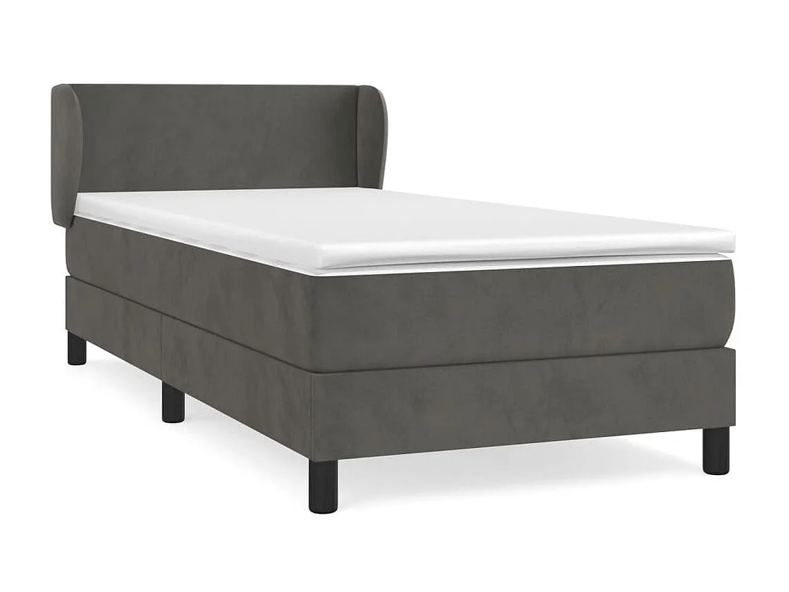 Boxspringbett mit Matratze,Bett für Schlafzimmer Dunkelgrau 90x190 cm Samt -CFW32810