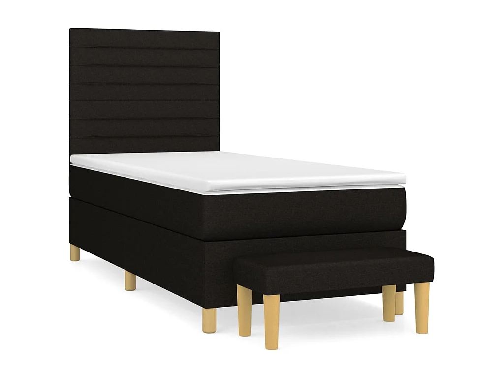 Boxspringbett mit Matratze,Bett für Schlafzimmer Schwarz 90x190 cm Stoff -CFW48621