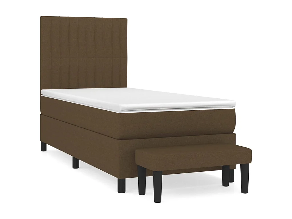 Boxspringbett mit Matratze,Bett für Schlafzimmer Dunkelbraun 90x200 cm Stoff -CFW85727