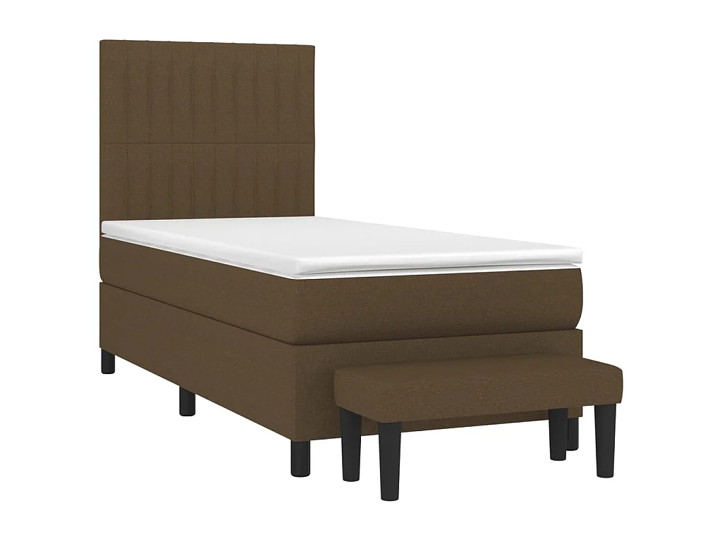 Boxspringbett mit Matratze,Bett für Schlafzimmer Dunkelbraun 90x200 cm Stoff -CFW85727