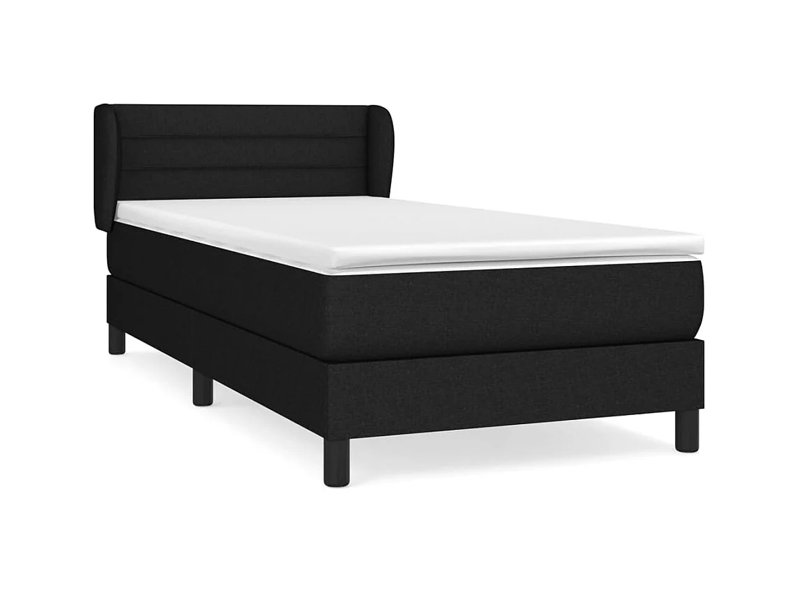 Boxspringbett mit Matratze,Bett für Schlafzimmer Schwarz 90x190 cm Stoff -CFW46402