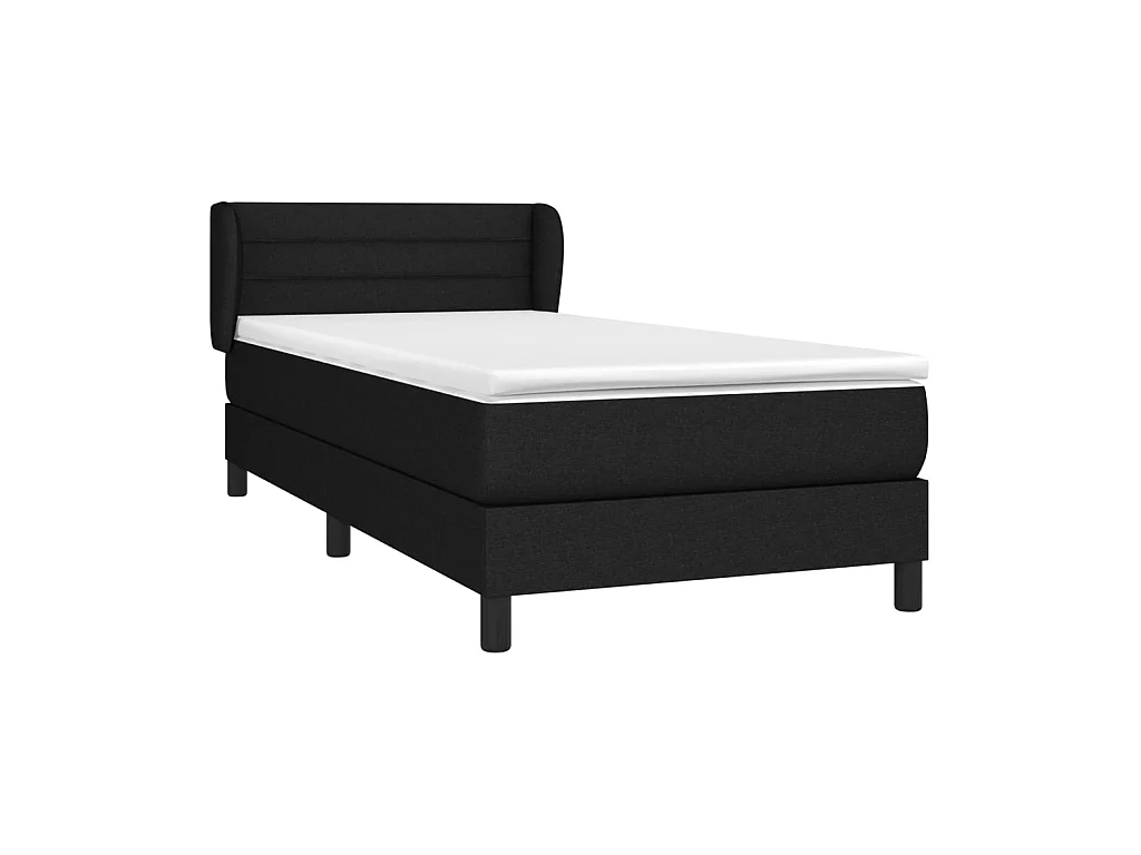 Cama continental com molas+ colchão 90x190 cm tecido preto PT410721