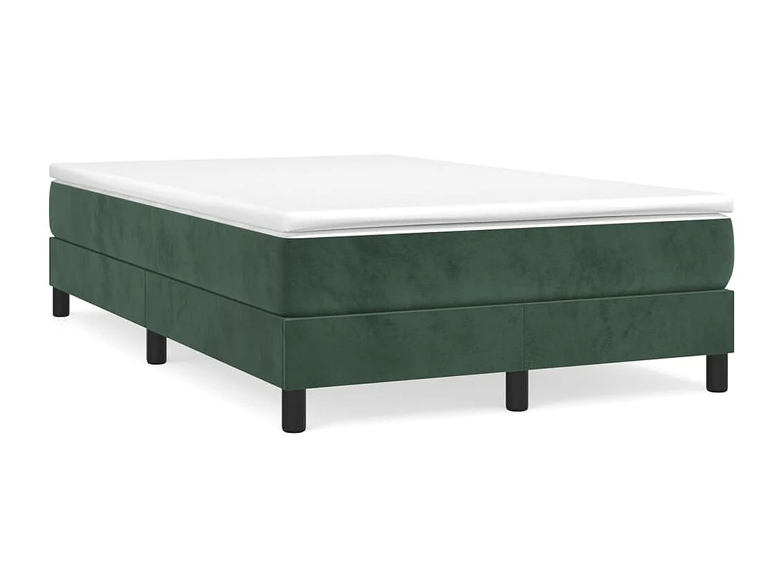 Cama continental boxspring com colchão 120x200 cm veludo verde-escuro PT182710