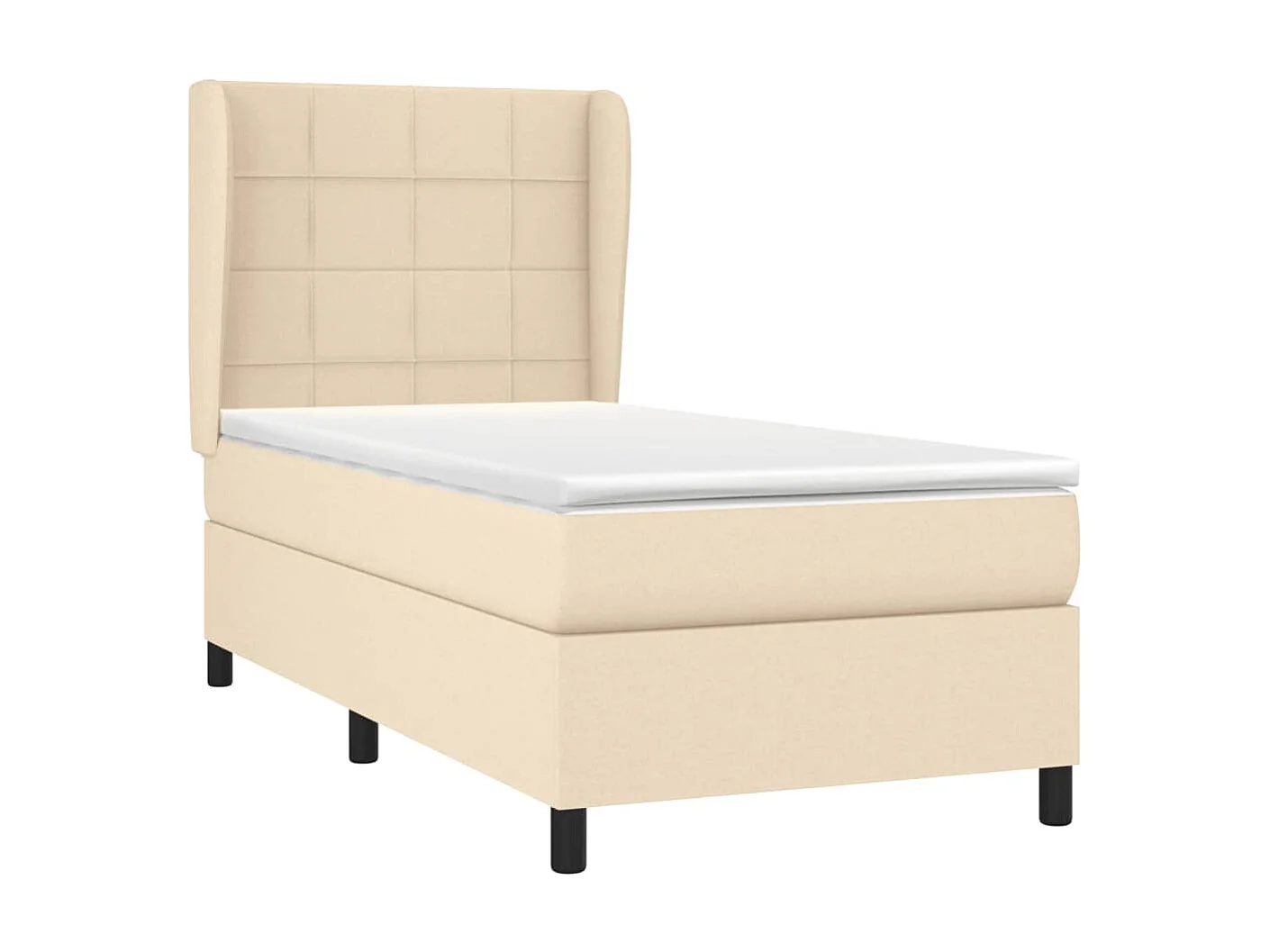 Boxspringbett mit Matratze,Bett für Schlafzimmer Creme 100x200 cm Stoff -CFW89649