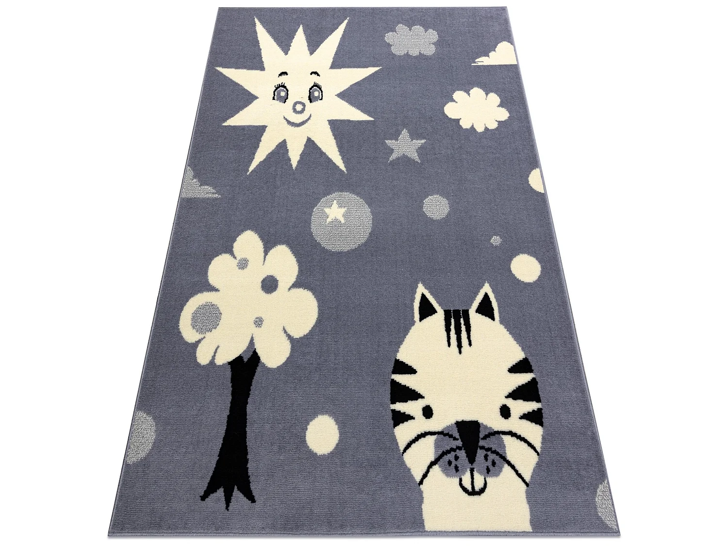 Tappeto BCF FLASH Smile 3992 - Sole grigio 140x190 cm