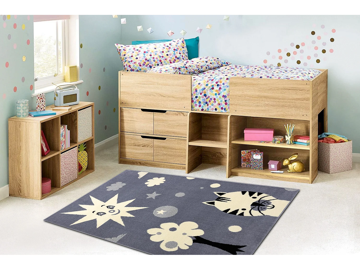 Tappeto BCF FLASH Smile 3992 - Sole grigio 140x190 cm