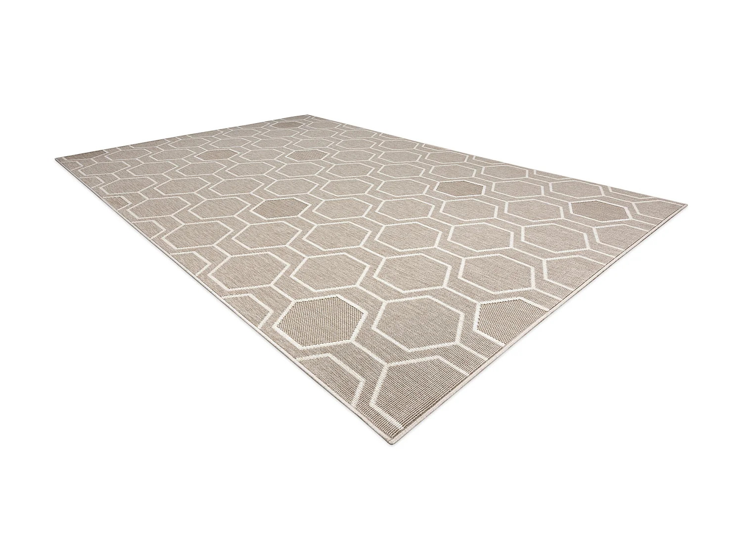 Tapis SPRING 20404558 Hexagone, à cordes, à boucles - beige 140x200 cm