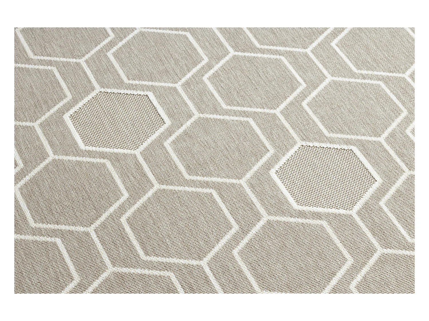 Tapis SPRING 20404558 Hexagone, à cordes, à boucles - beige 140x200 cm