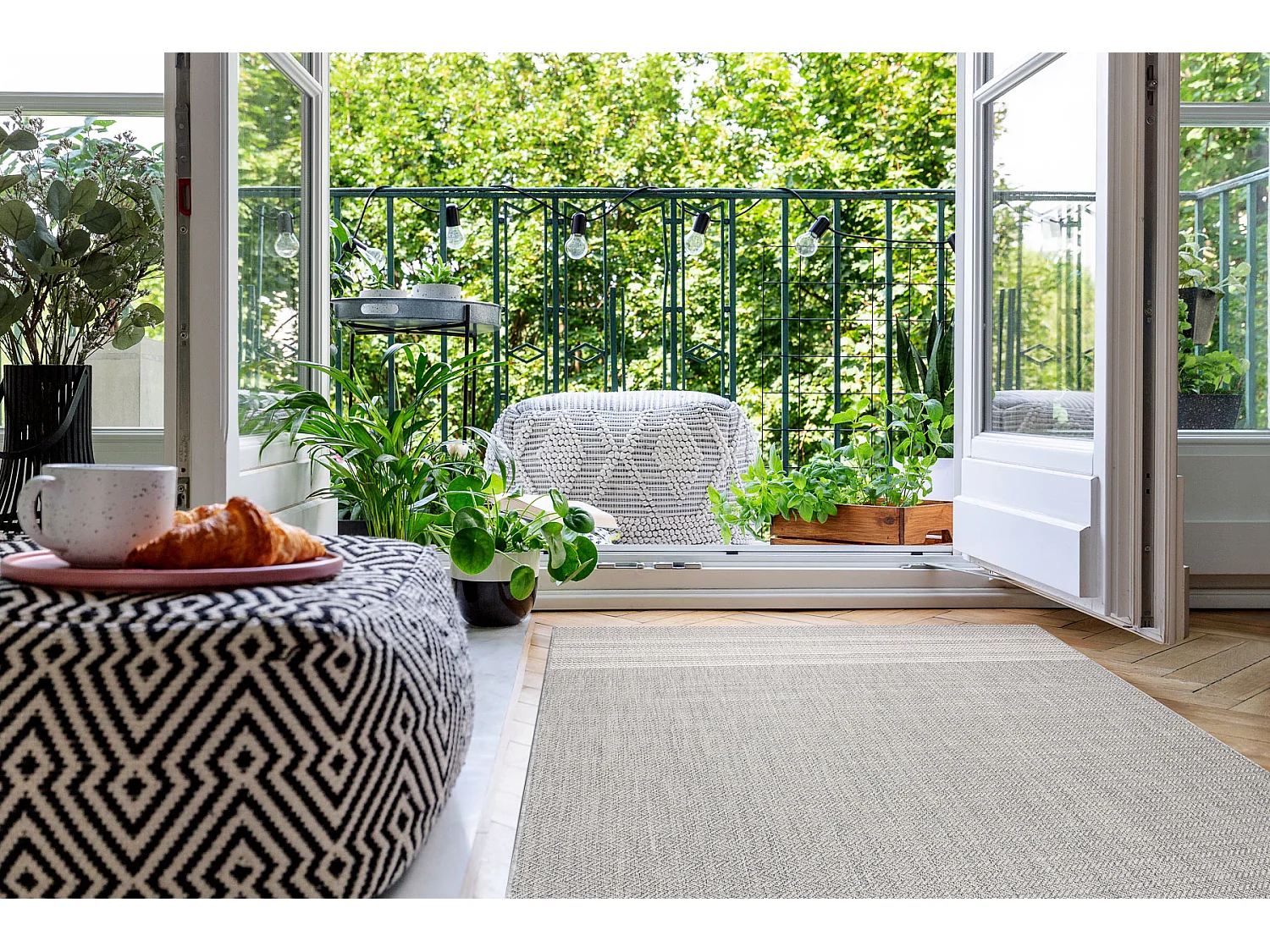 Sisal tapijt SISAL FLAT 48829637 Zilverspar , grijskleuring 120x170 cm