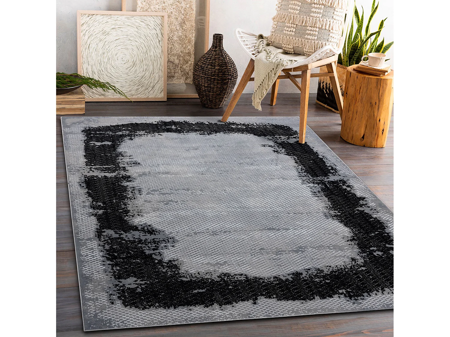 Tapis CORE A004 Cadre, ombragé - structurel, deux niveaux de molleton 140x190 cm