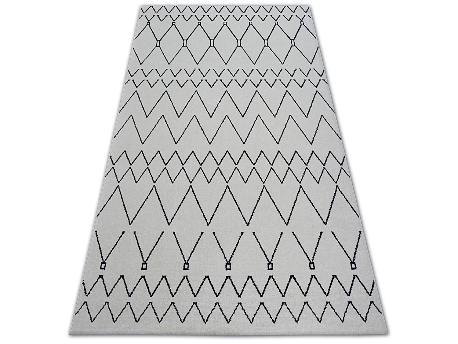 Tapis SENSE Micro 81249 ZIGZAG ETNO blanc/bleu 200x290 cm