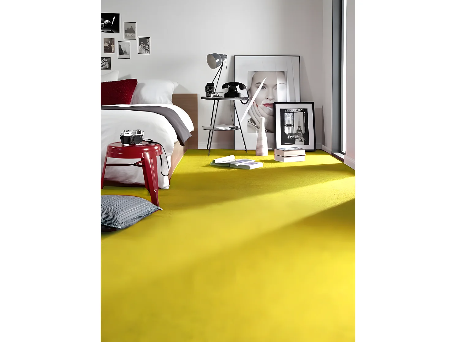 TAPIS - MOQUETTE ETON jaune 200x200 cm