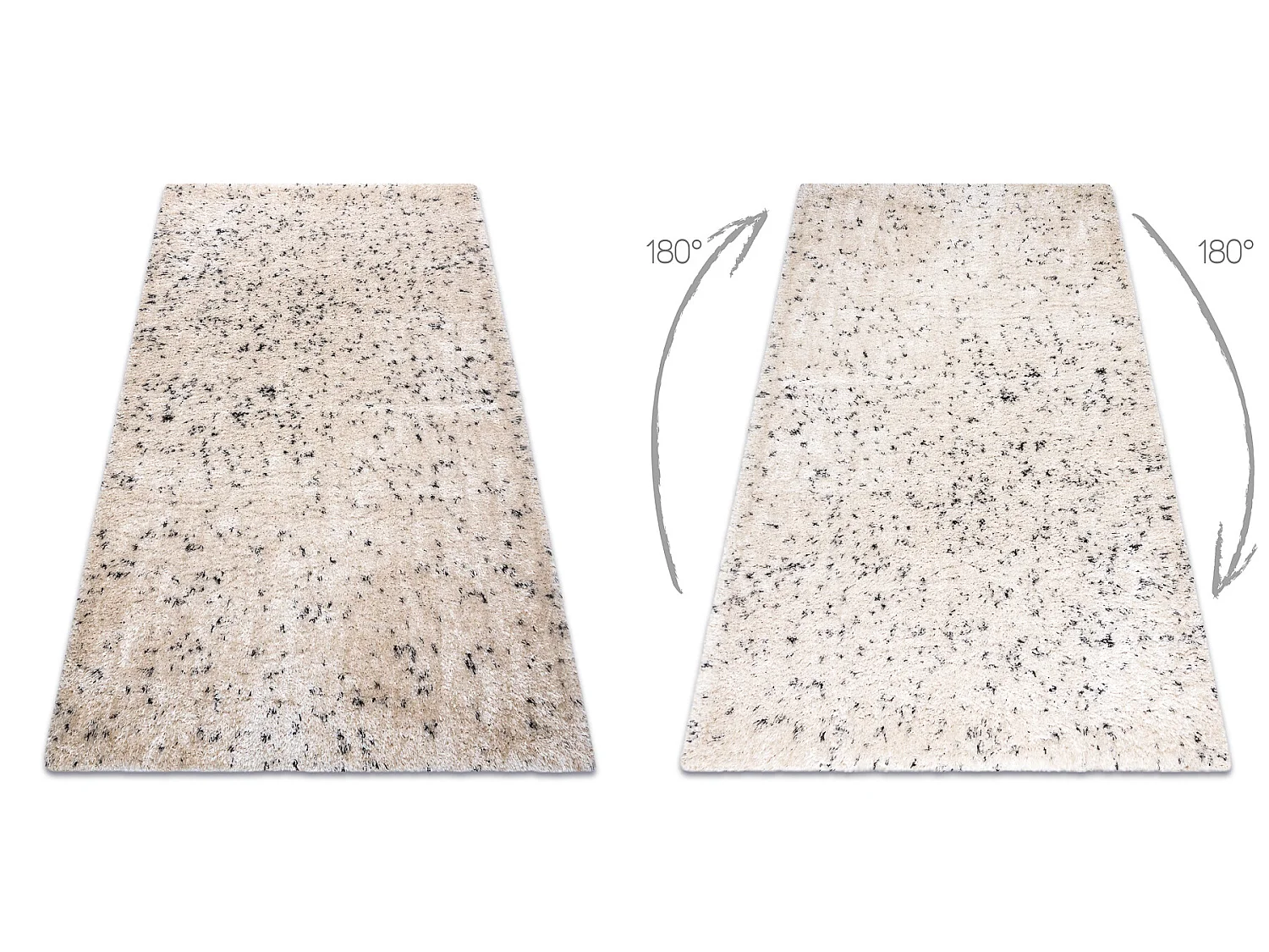 Tapijt FLUFFY 2372 shaggy zout en peper room / antraciet 140x190 cm