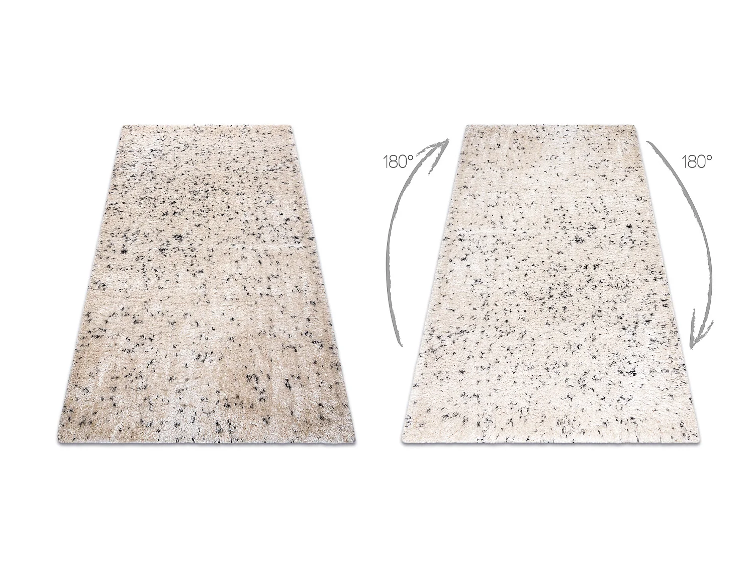 Tapijt FLUFFY 2372 shaggy zout en peper room / antraciet 140x190 cm