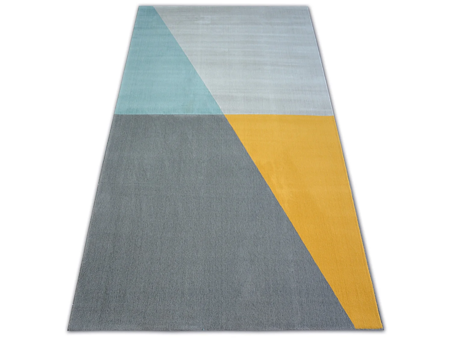 Tapis SCANDI 18487/572 - TRAPÈZES gris doré turquois 120x170 cm