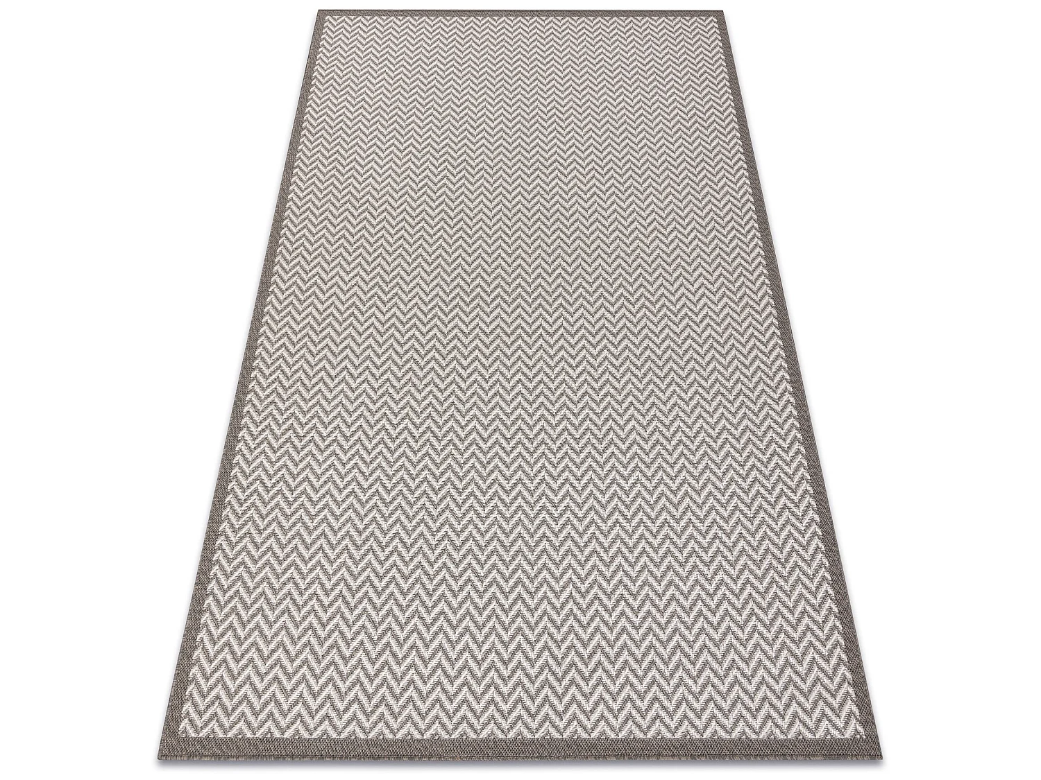 Tapis SIZAL BORDERO 2901 tissé à plat crème / taupe 140x190 cm