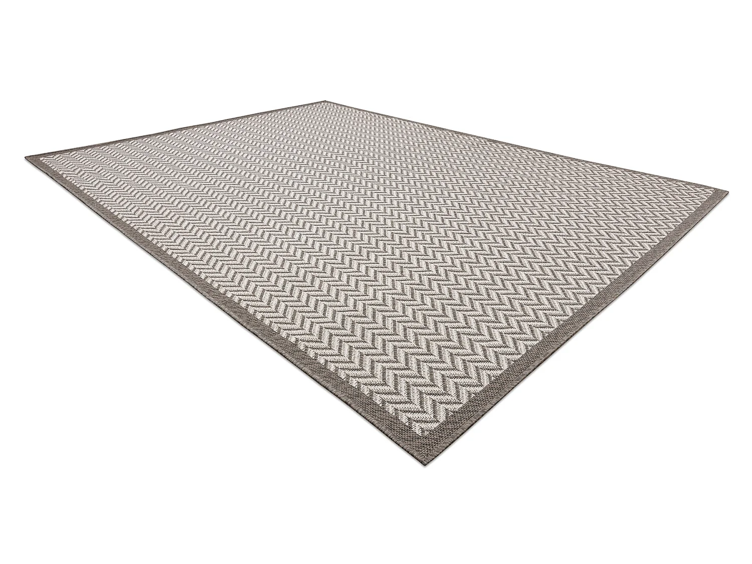 Tapis SIZAL BORDERO 2901 tissé à plat crème / taupe 140x190 cm