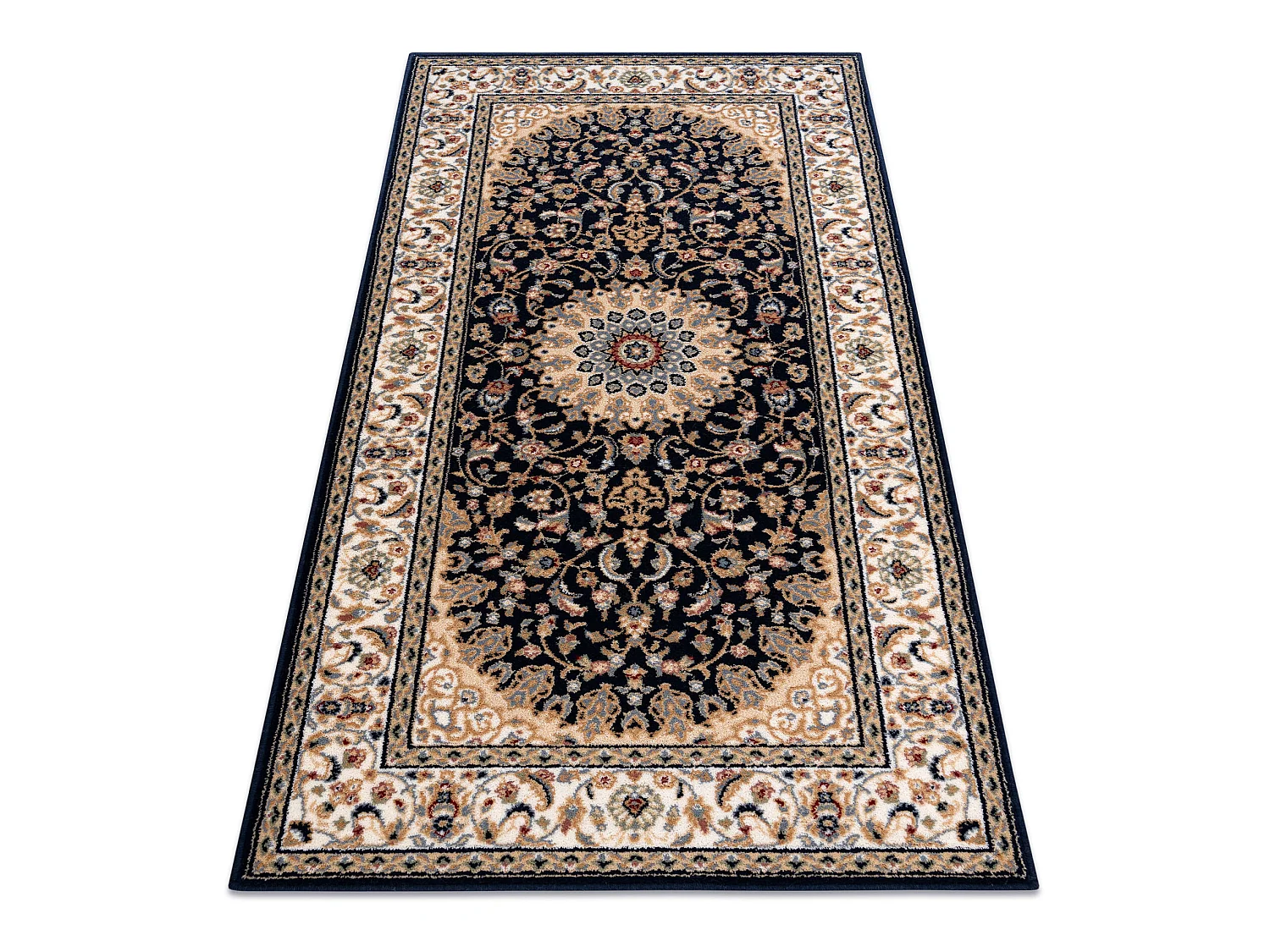 Tapijt NAIN Rosette, frame 7177/51011 beige / zwart 120x170 cm