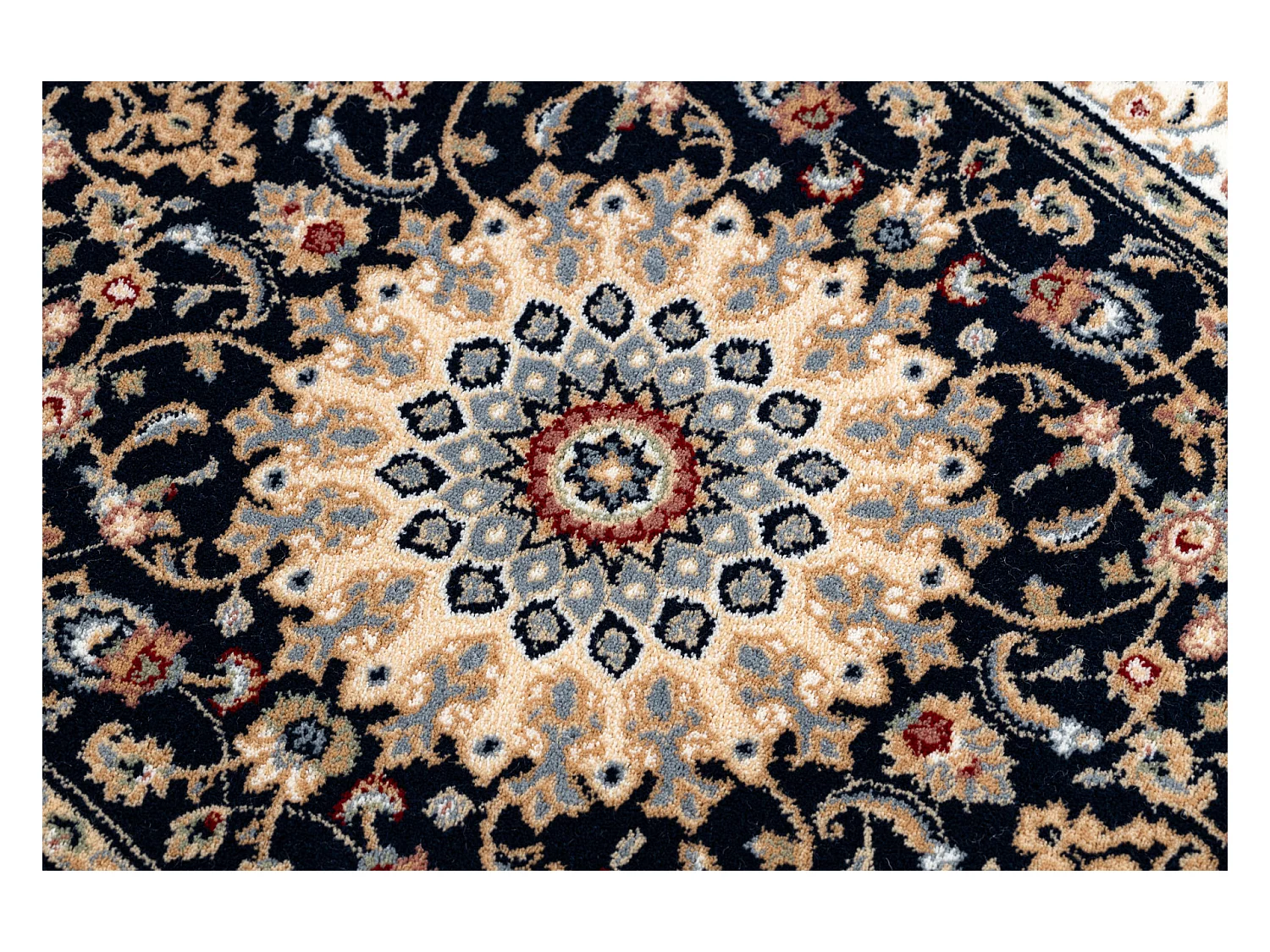 Tapijt NAIN Rosette, frame 7177/51011 beige / zwart 120x170 cm