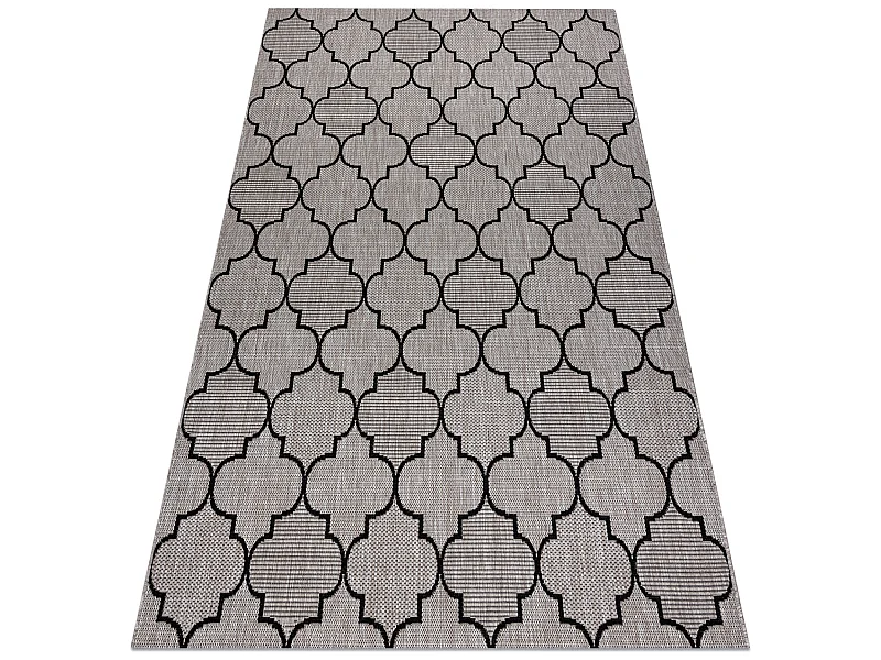 Sisal tapijt SISAL FLOORLUX 20607 , klaver Marokkaanse , trellis zilve 120x170 cm