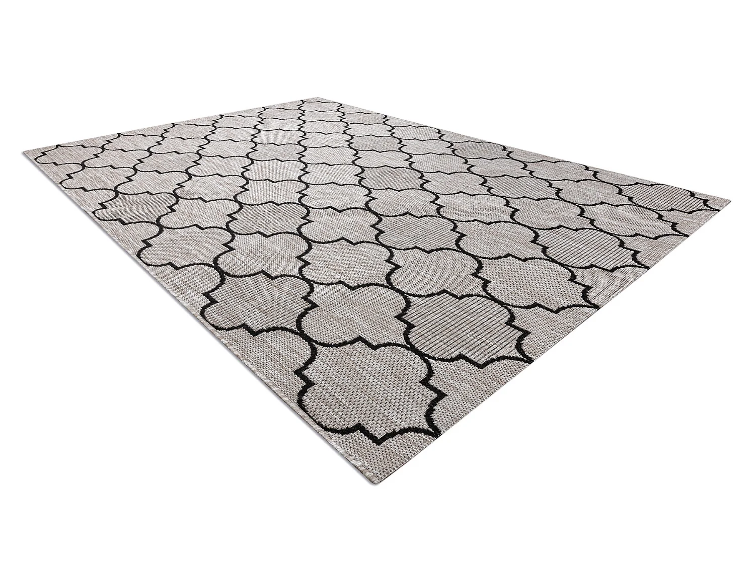 TEPPICH SIZAL FLOORLUX 20607 Marokkanisches Spalier, Trellis silber /  120x170 cm