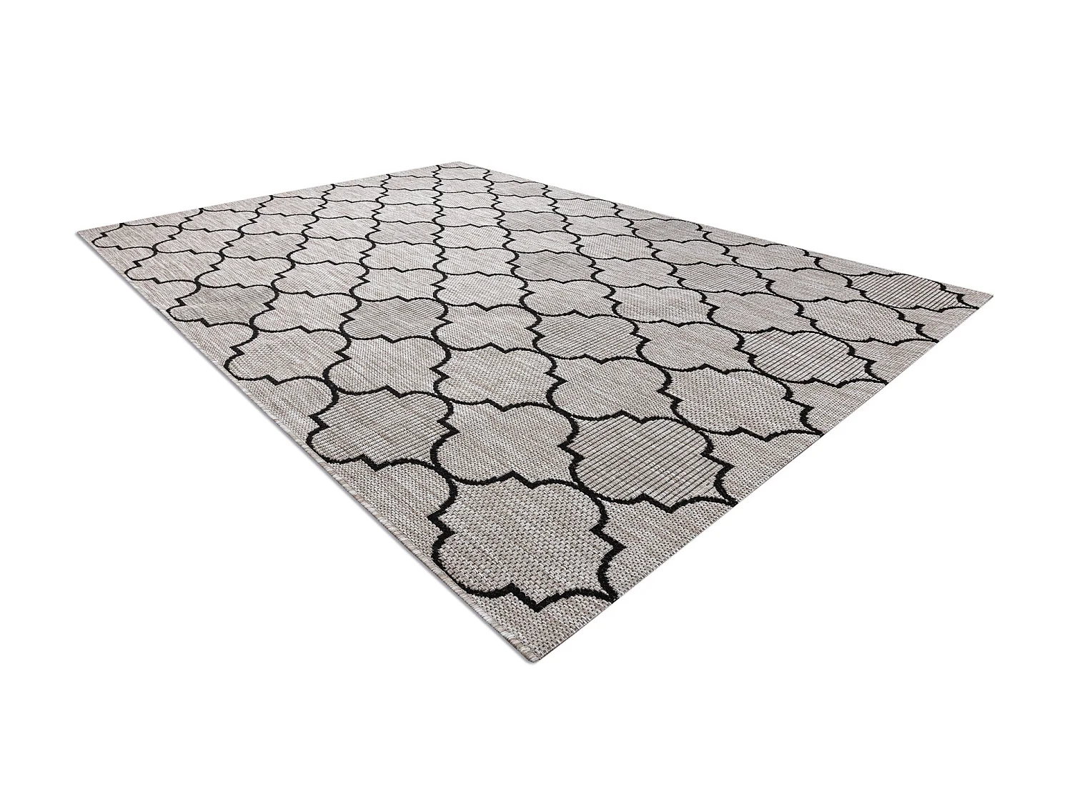 Sisal tapijt SISAL FLOORLUX 20607 , klaver Marokkaanse , trellis zilve 120x170 cm