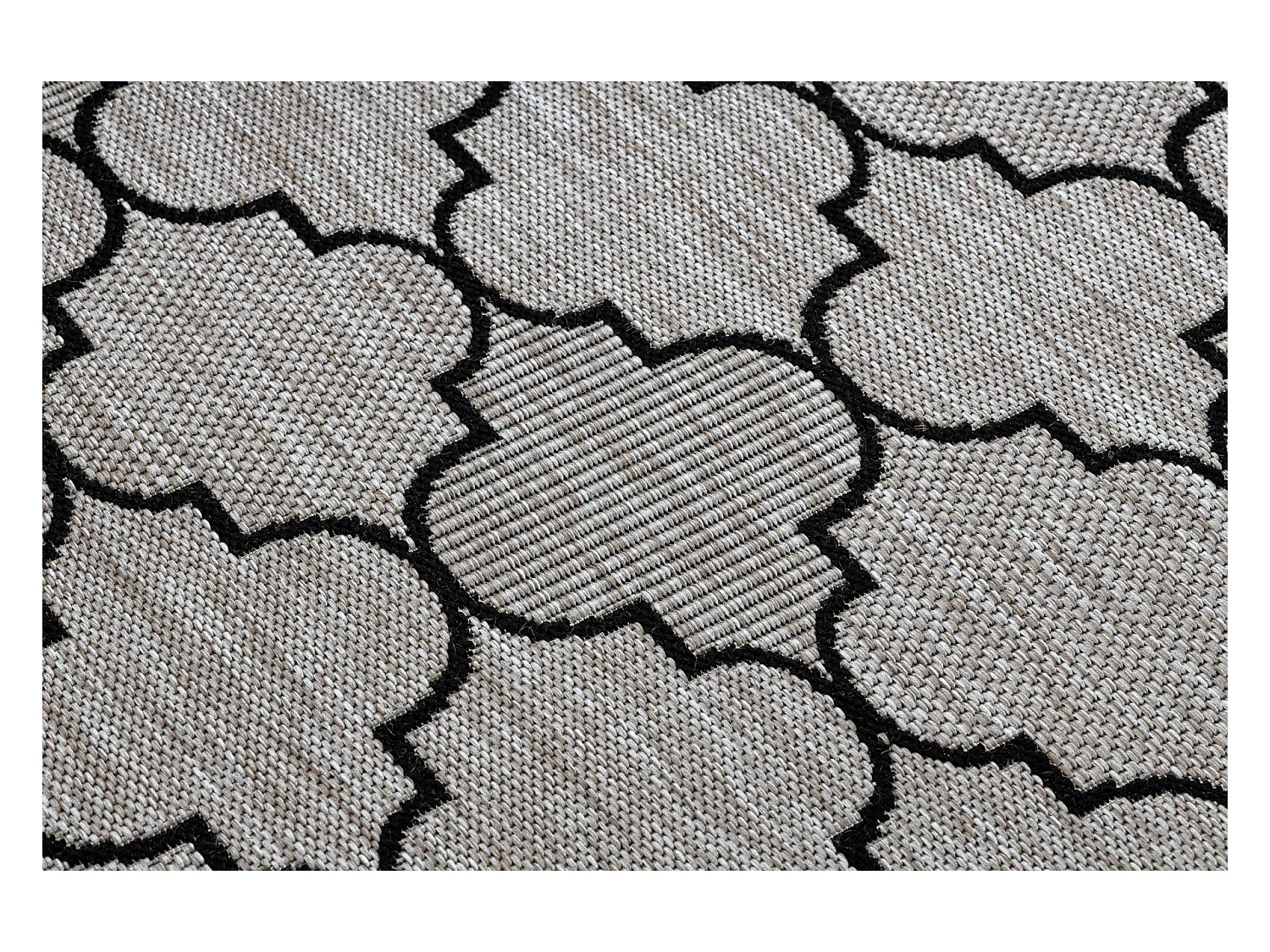 Sisal tapijt SISAL FLOORLUX 20607 , klaver Marokkaanse , trellis zilve 120x170 cm