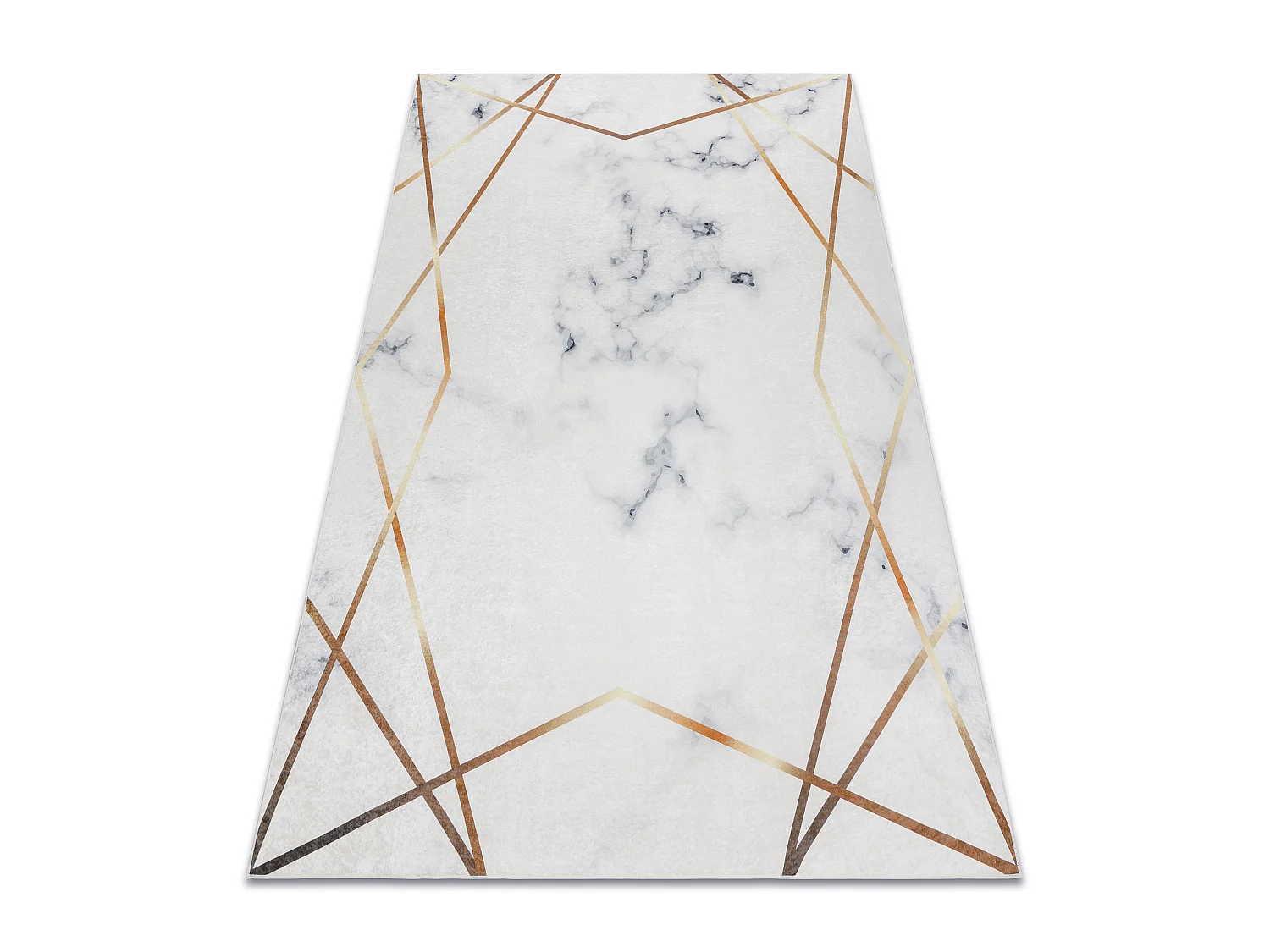 Tapis lavable ANDRE 1220 Marbre, géométrique antidérapant - blanc 120x170 cm