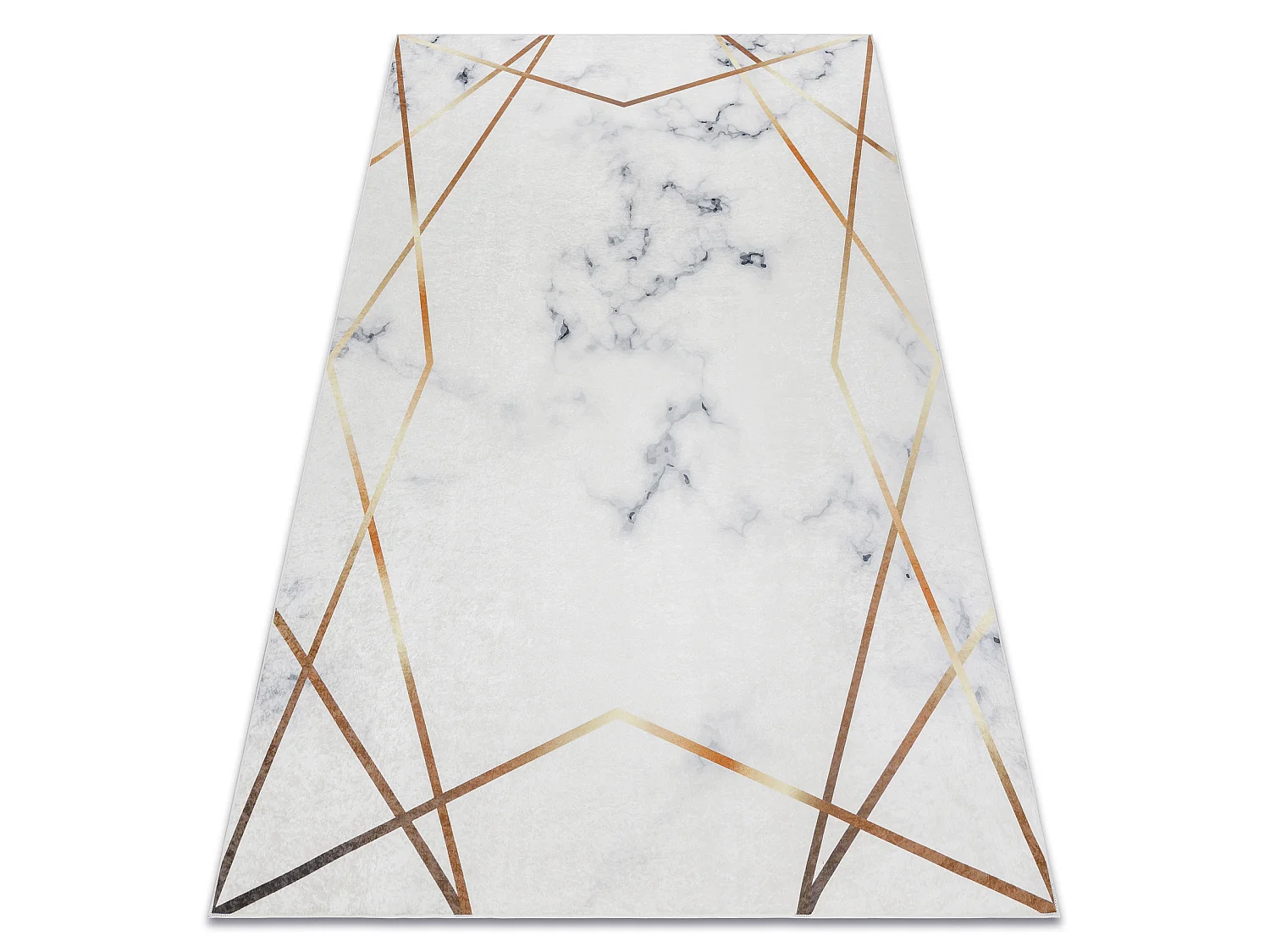 Tapis lavable ANDRE 1220 Marbre, géométrique antidérapant - blanc 120x170 cm