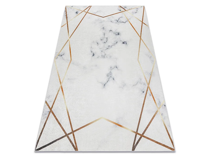 Dywan do prania ANDRE 1220 Marmur, geometryczny antypoślizgowy - bia� 120x170 cm