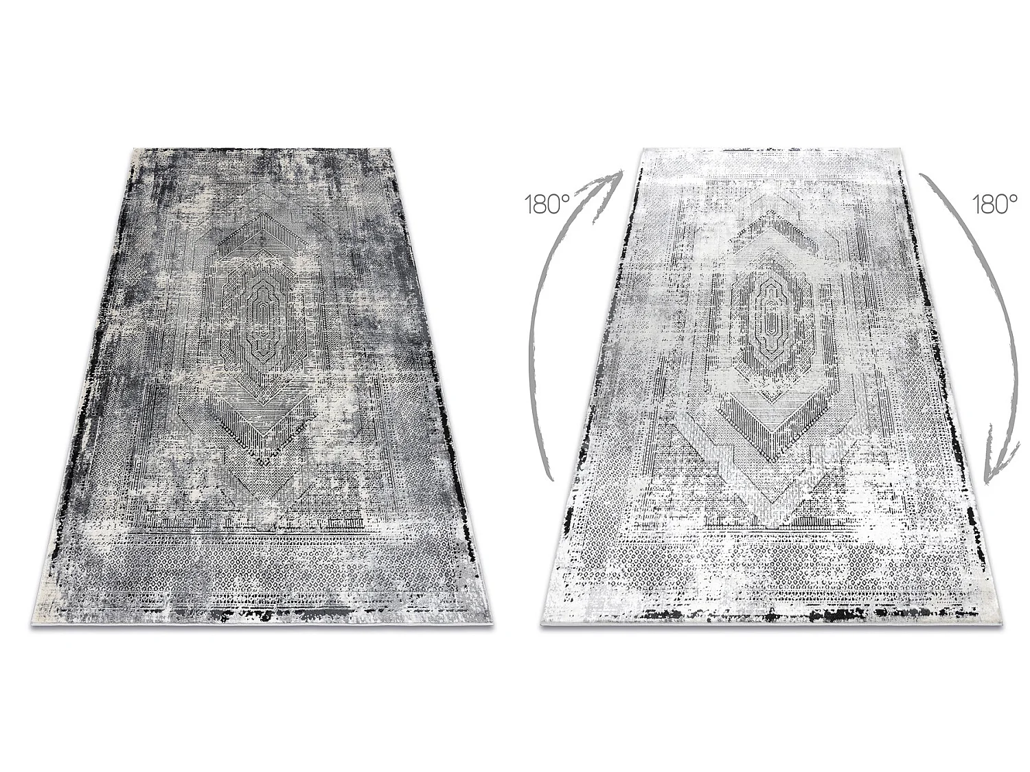 Tapijt VINCI 1417 modern Geometrisch vintage gewreven - Structureel iv 120x170 cm