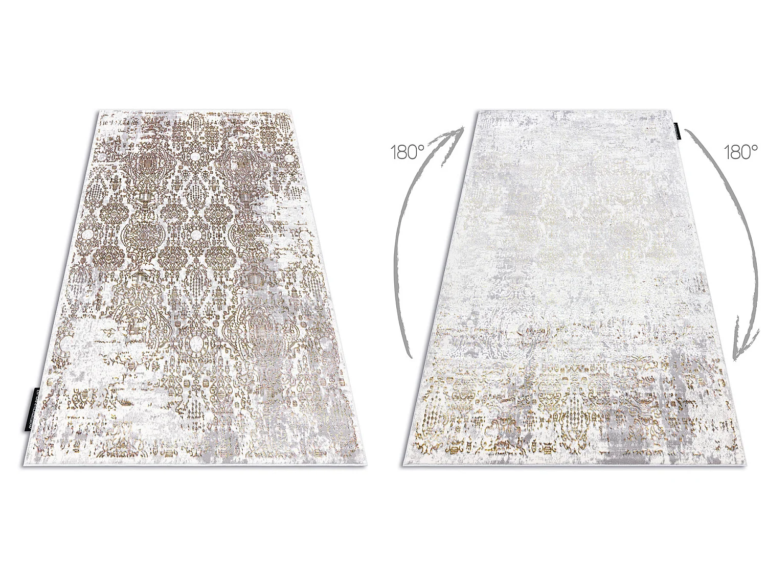 Tapijt DE LUXE modern 2081 Ornament vintage gewreven - Structureel gou 140x190 cm