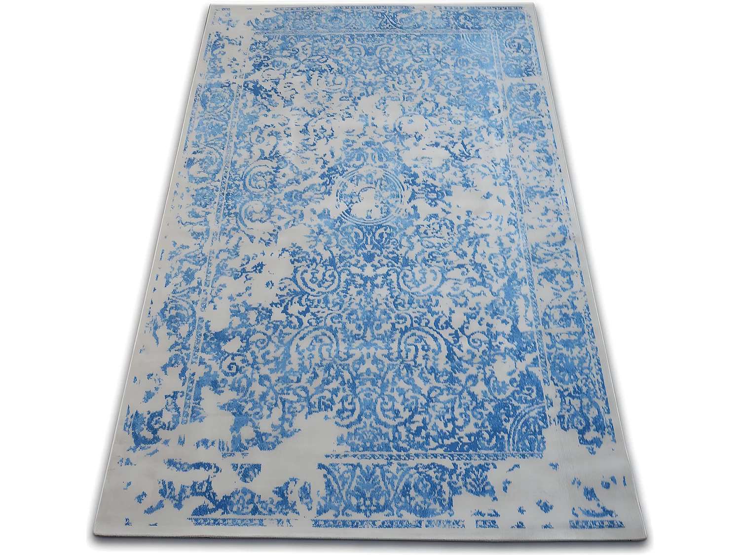 Tapis Vintage 22208/053 bleu / gris rosette classique 80x150 cm
