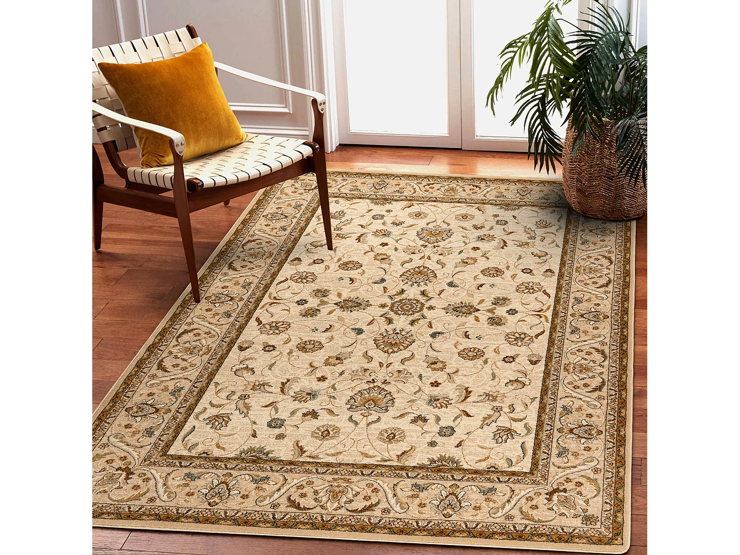 Tapijt OMEGA ARIES bloemen parel 135x200 cm