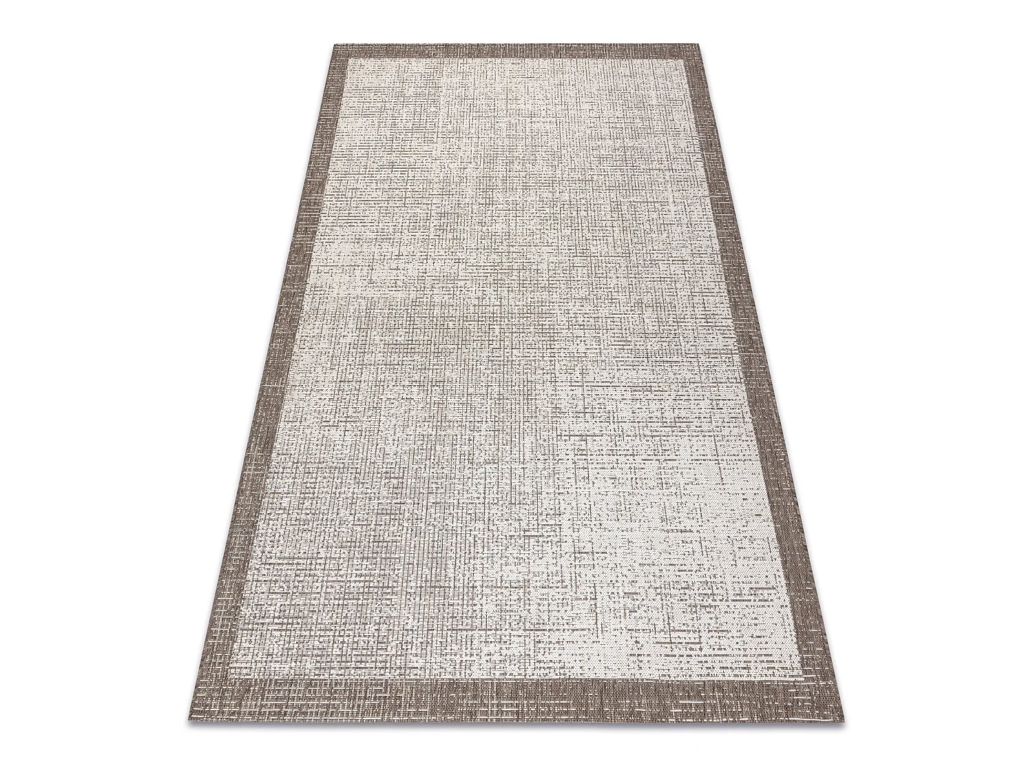 TAPIS EN CORDE SIZAL FLOORLUX 20401 Cadre champagne / taupe 160x230 cm