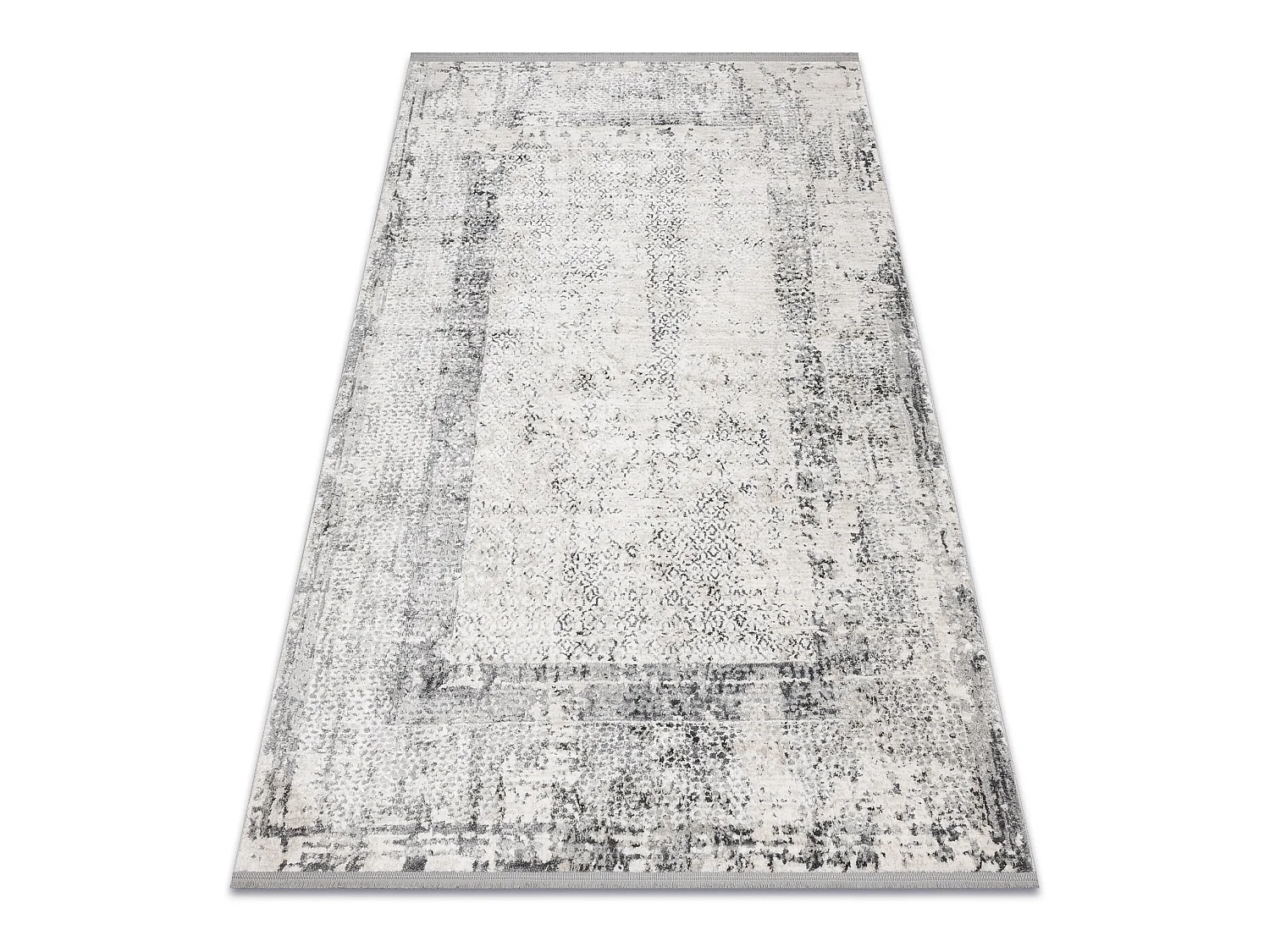 Modern Teppich TULS strukturell, Franse 51324 Vintage, Rahmen elfenbei 120x170 cm