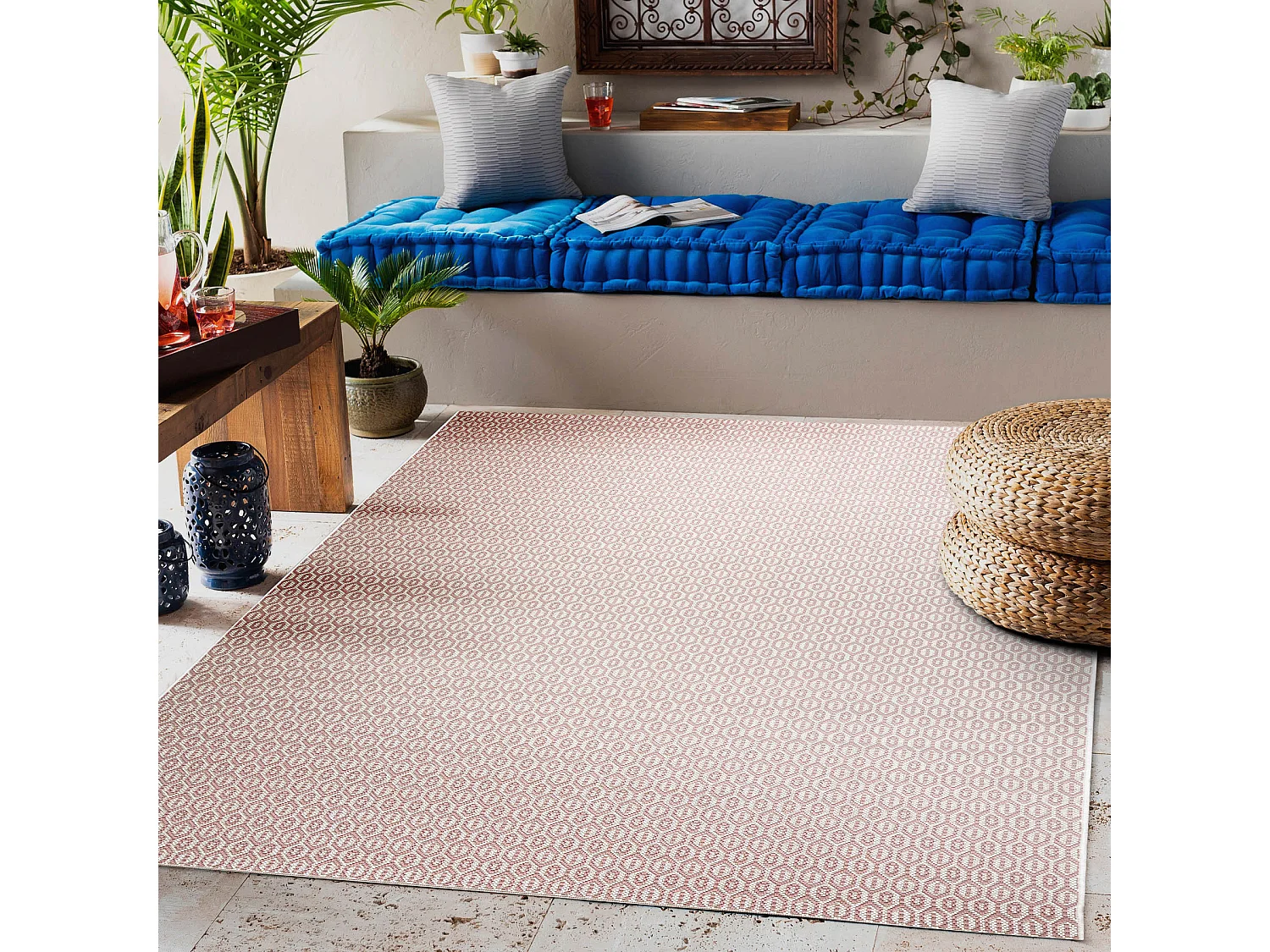 Sisal tapijt SISAL FLAT 48603/526 Geknoopt crème rozekleuring 160x230 cm