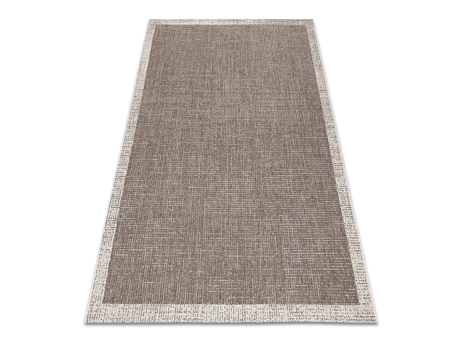 TAPIS EN CORDE SIZAL FLOORLUX 20401 Cadre taupe / champagne 140x200 cm