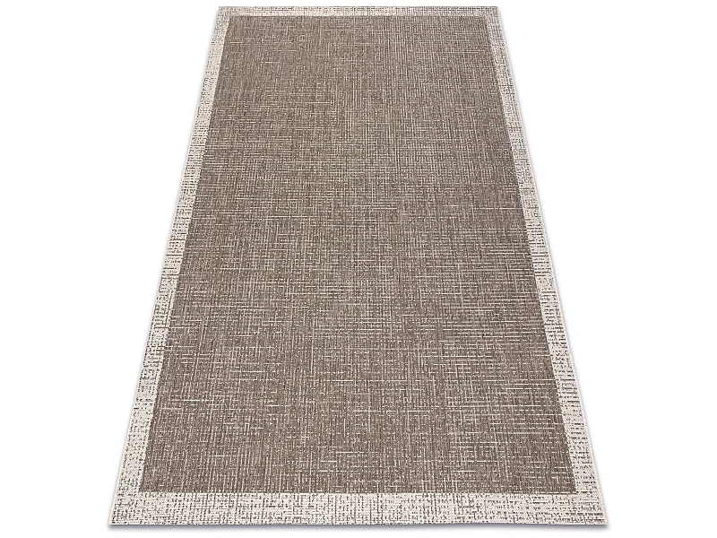 TAPIS EN CORDE SIZAL FLOORLUX 20401 Cadre taupe / champagne 140x200 cm