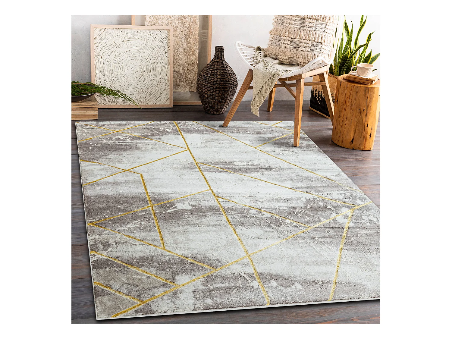Tapis CORE 1818 Géométrique - structurel, deux niveaux de molleton,  80x150 cm