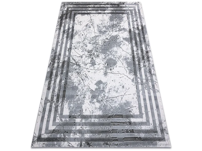 Teppich ACRYL VALS 01553A C53 74 Rahmen Marmor grau / elfenbein 70x140 cm