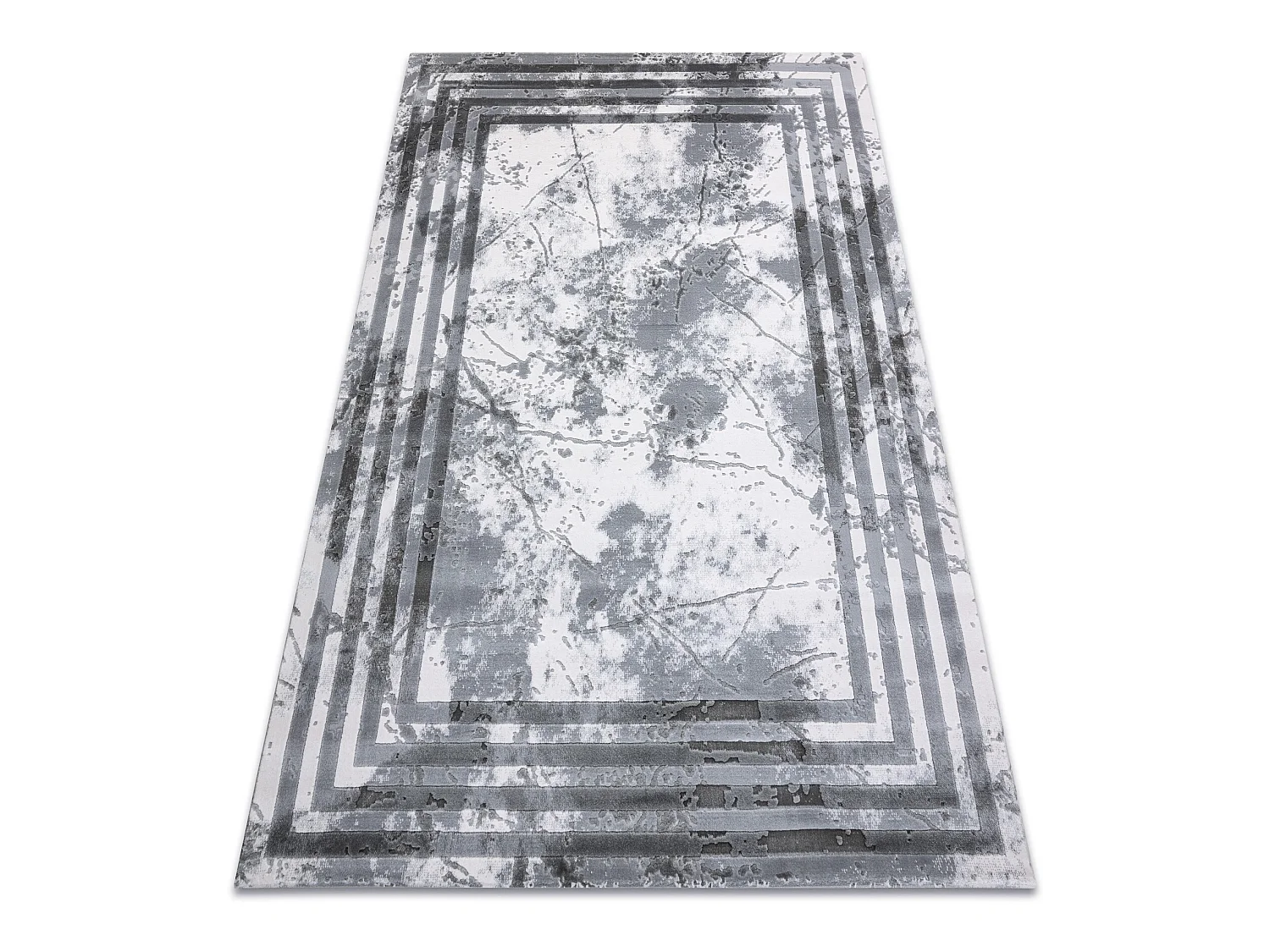 Teppich ACRYL VALS 01553A C53 74 Rahmen Marmor grau / elfenbein 70x140 cm