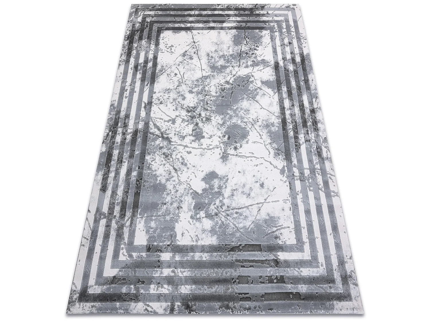 Tappeto ACRILICO VALS 01553A C53 74 Telaio Marmo grigio / avorio 70x140 cm