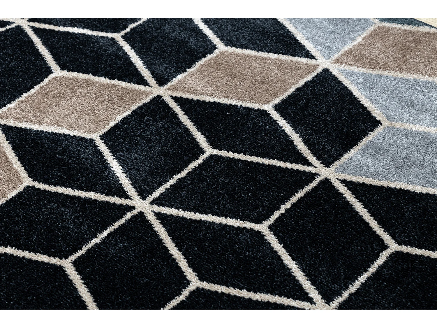 Tapis POLI 9139A Cube 3D noir / gris 140x190 cm