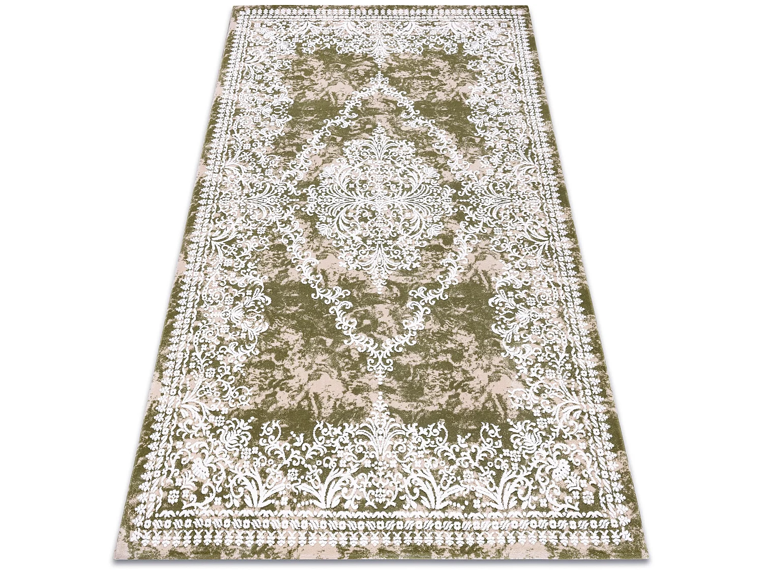 Tapis ACRYLIQUE DIZAYN 143 vert / Ivoire 160x230 cm