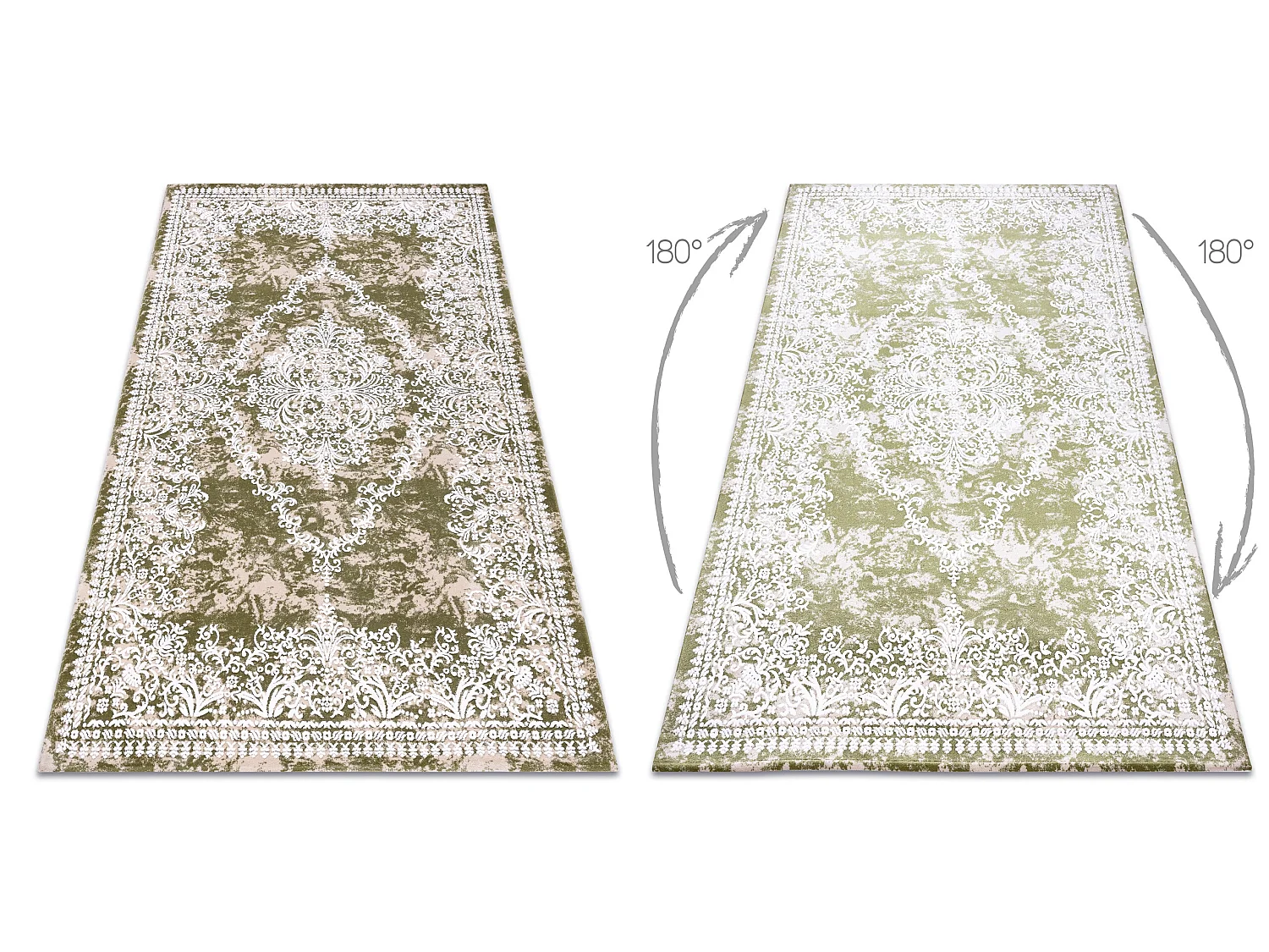 Tapis ACRYLIQUE DIZAYN 143 vert / Ivoire 160x230 cm