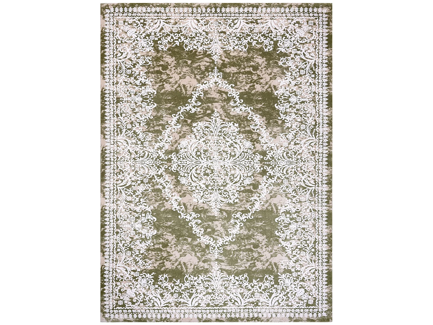 Tapis ACRYLIQUE DIZAYN 143 vert / Ivoire 160x230 cm